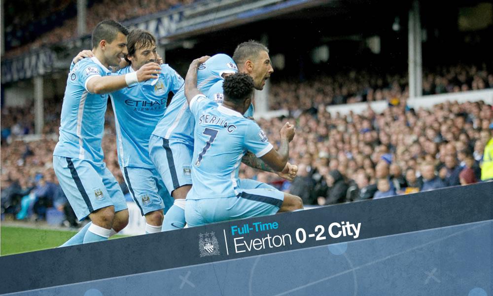 ManCity's tweet photo. FT: @Everton 0-2 City.

Three from three. Eight goals, none conceded. Club record equalled. Not bad!

#evertonvcity http://t.co/LlYbUzxQ4g