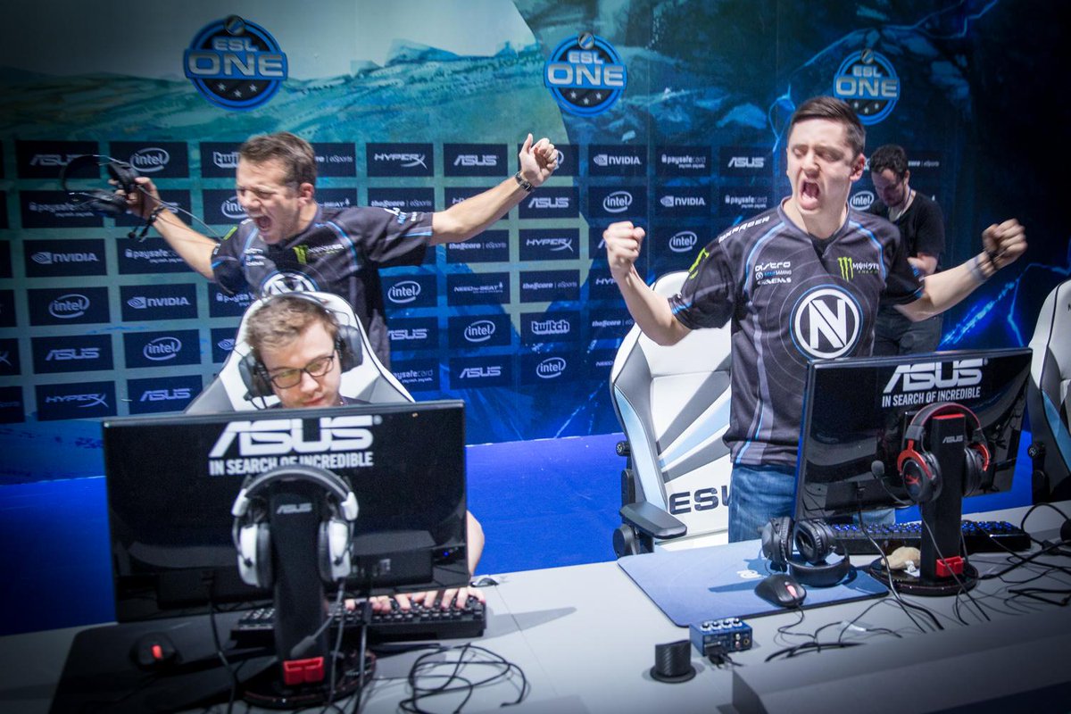 ESLCS's tweet photo. WE HAVE OUR FIRST FINALIST! @TeamEnVyUs win the series over @TeamSoloMid in an AMAZING fashion. GG! #ESLOne http://t.co/XxIBjDmCYL