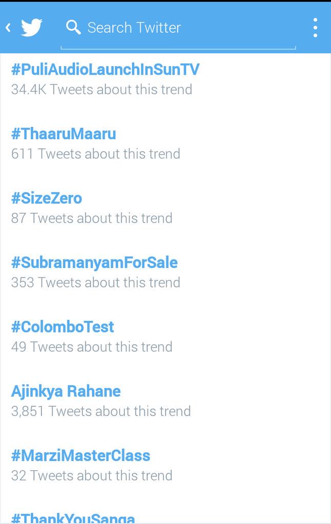 vigneshhari1's tweet photo. Vijay Fan's Ruling Both #Facebook &amp; #Twitter! #Puli Trending At No.1 Spot! 
Sunday Treat!! 
#PuliAudioLaunchInSunTV http://t.co/wPmXLYRxdv