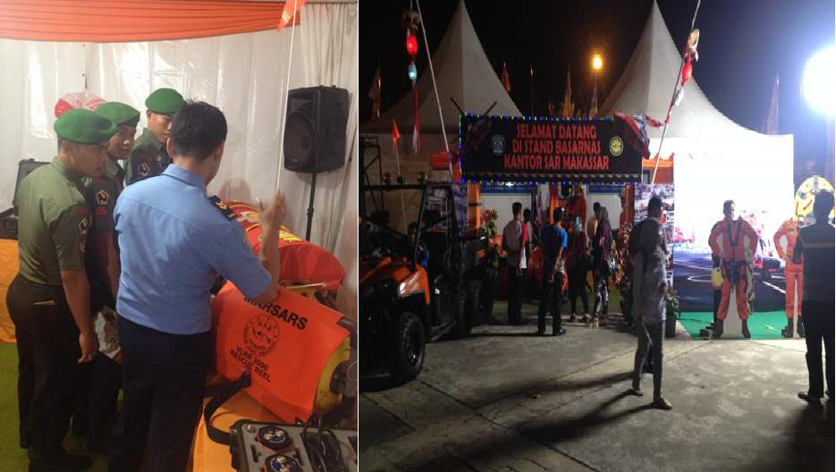 SAR_NASIONAL's tweet photo. Basarnas Makassar mengikuti Pameran Sulsel Incorporated&Development Expo #SIDE2015, seluruh peralatan&perlengkapan http://t.co/Sd7BoRZt5T