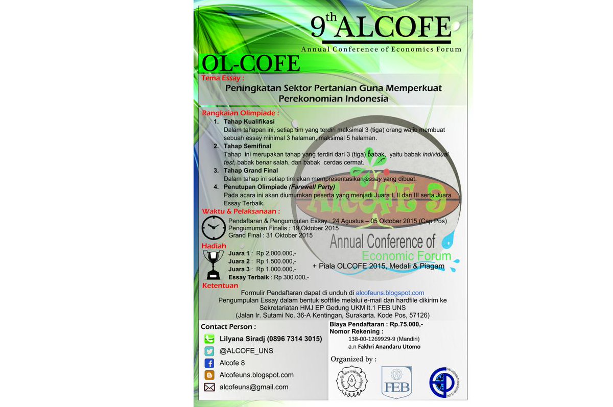 <a href="/Sepuluh2016/">SMAN 10 JAKARTA 2016</a> ALCOFE UNS proudly present: OL-COFE "Lomba Olimpiade Ekonomi SMA Tingkat Nasional ALCOFE 9". Join us!