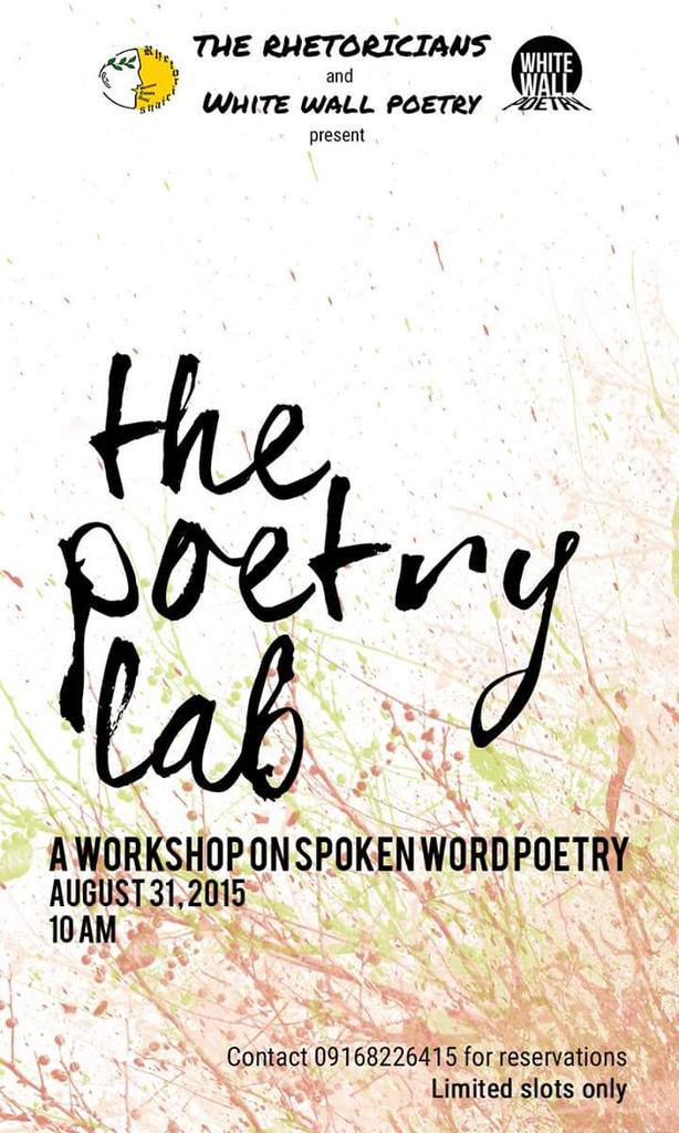 TheRhetoricians's tweet photo. It's not always about hugots and feels. Learn more about Spoken Word! #ThePoetryLab http://t.co/xYJKwzMMY7