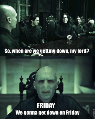 That awkward moment when Voldemort bursts into song...