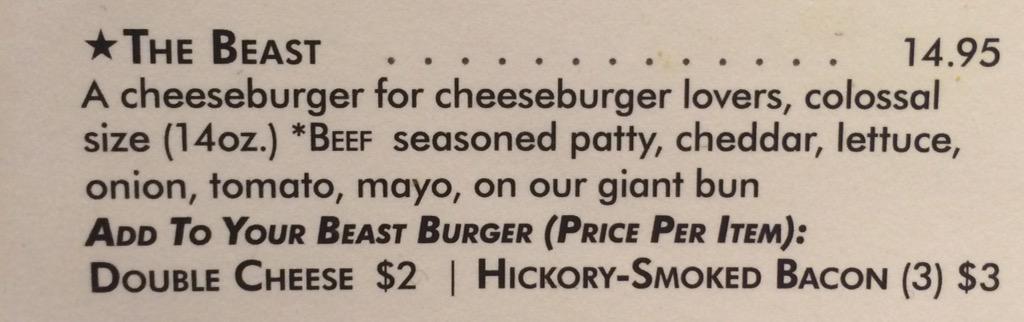 actorDanPayne's tweet photo. Went to a restaurant and saw this on the menu. Had to order it. Crushed it! 😜 http://t.co/HN1BM0RBNz