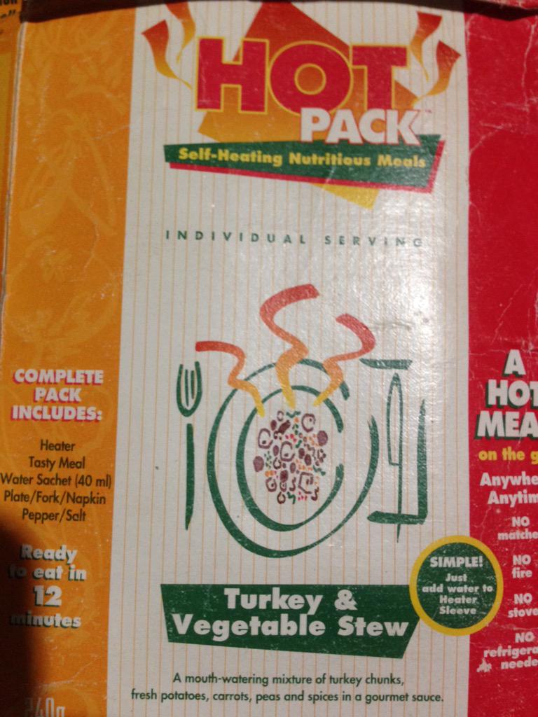 AlMclauchlan123's tweet photo. Hey @HotPackMeals I have had this for probably 15 years. Is it still good? #emergencyPack http://t.co/pBEWL7Q9of