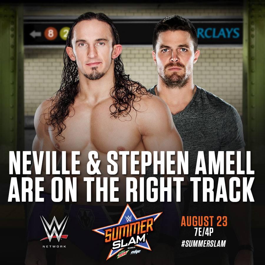 LosRudosLocos's tweet photo. #SummerSlam Quick Picks: don't really care about this one... Probably Neville and Amell win. #CosmicKings #CosmicFail http://t.co/gMNzW2j8FE