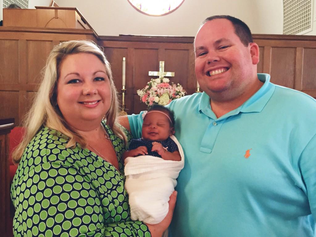 DelmarWJohnson's tweet photo. Baby Hadley's inaugural outing to worship @FUMCWG - Needless to say she was a huge hit at church! #HKAJohnson http://t.co/KEgWc8i7uy