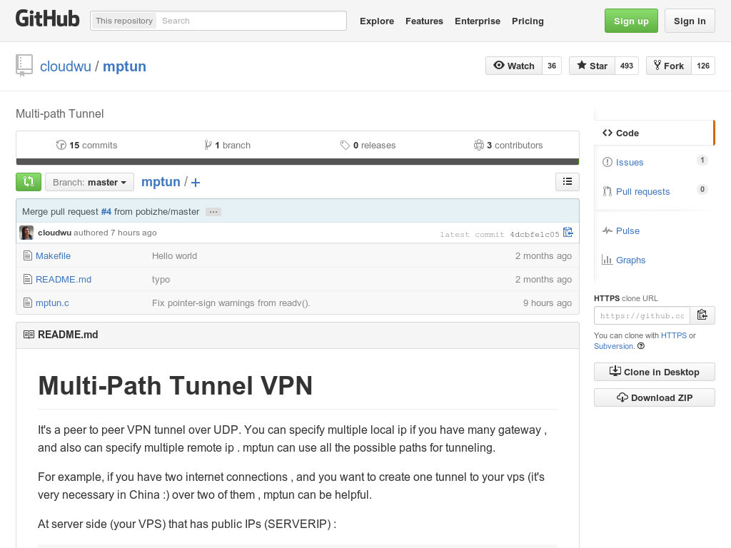 10XBitcoinMEME's tweet photo. Multi-Path Tunnel VPN — Multi-path Tunnel. Peer to peer VPN tunnel over UDP. #c_lang http://t.co/2w1P7g8Zpf http://t.co/nzVziknsi0