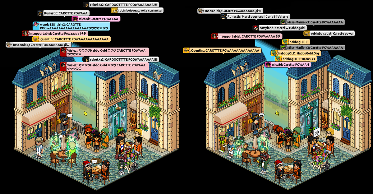 HabboGoldorg's tweet photo. Merci à vous tous pour cet d'événement. On n'oubliera pas nos 10 ans ! Bravo aux 12 gagnants du KickWars ! @HabboFR http://t.co/DzcqRWYLcD
