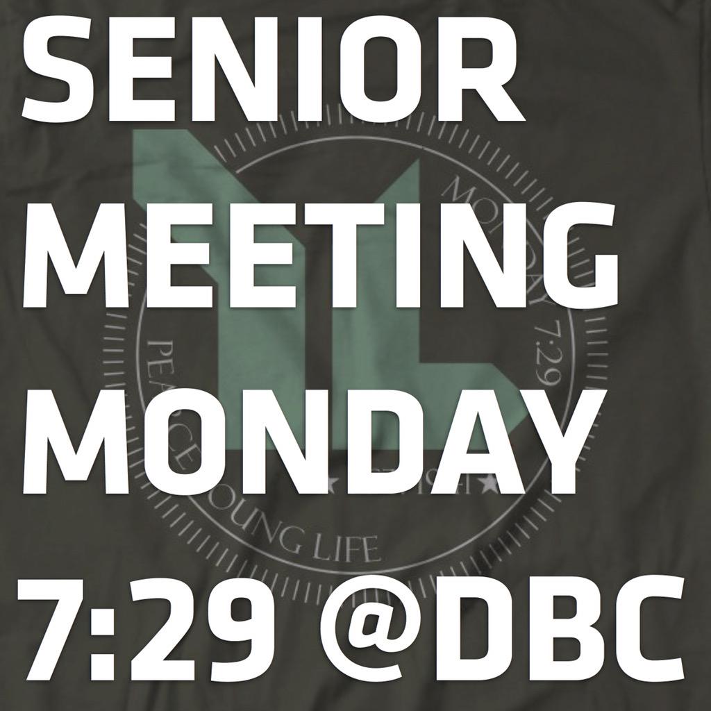Pearceyounglife's tweet photo. SENIORS! We need your help to make this the best year in Young Life history! Meet tomorrow night - 7:29 @ DBC! http://t.co/tY4Wg4IPkV