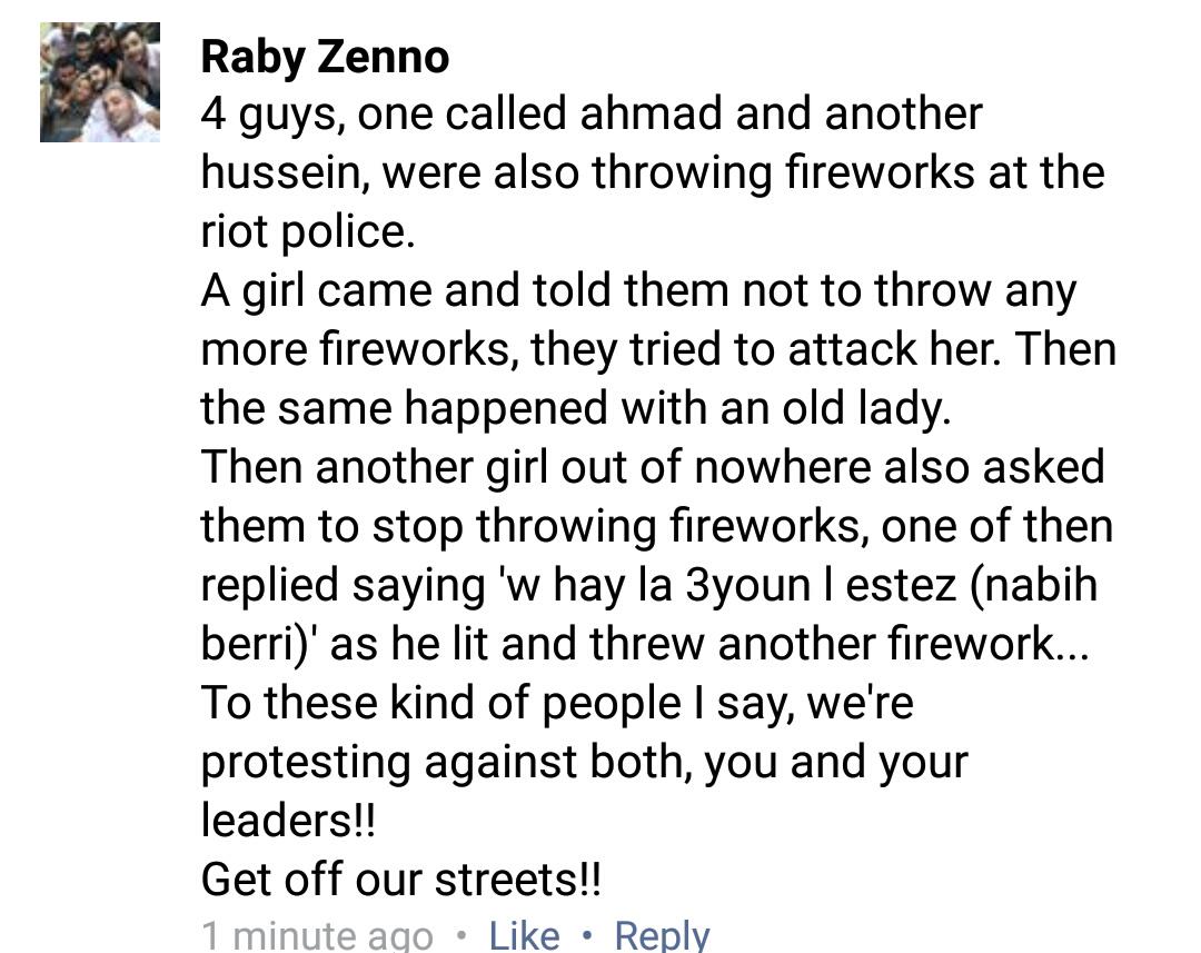 Eye witness telling her story on how the riot started today in #beirut #lebanon  #YouStink #طلعت_ريحتكم