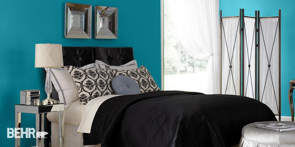 BehrPaint's tweet photo. Deep and rich Coastal Jetty MQ4-54 is the perfect color for a tranquil bedroom. #BEHRMarquee #TrueToHue http://t.co/wGmWarSTWD