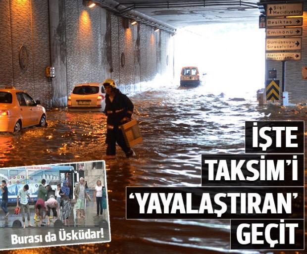 kuzeyormanlari's tweet photo. İşte #Taksim'i 'yayalaştıran' geçit! Üsküdar ise yağmurdan sonra bildiğiniz gibi gölete döndü. http://t.co/cPbx2WgMQD http://t.co/H1AtyMype2
