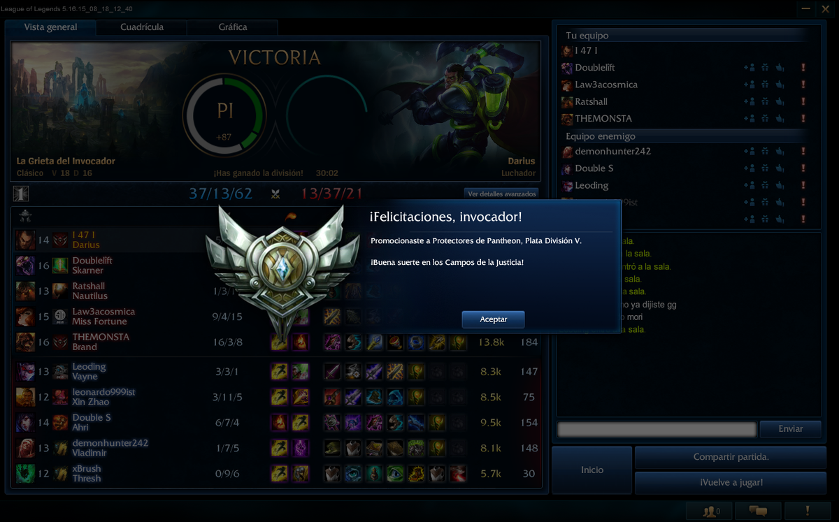 Sp_016's tweet photo. OHHHHHH TUTORIAL COMPLETADO, BITCHISSSSS.
#SergioPlataV
#DeAcáParaArriba
#RankeandoEnLoL
#DariusCarry♥ http://t.co/4ct3s5IRq7