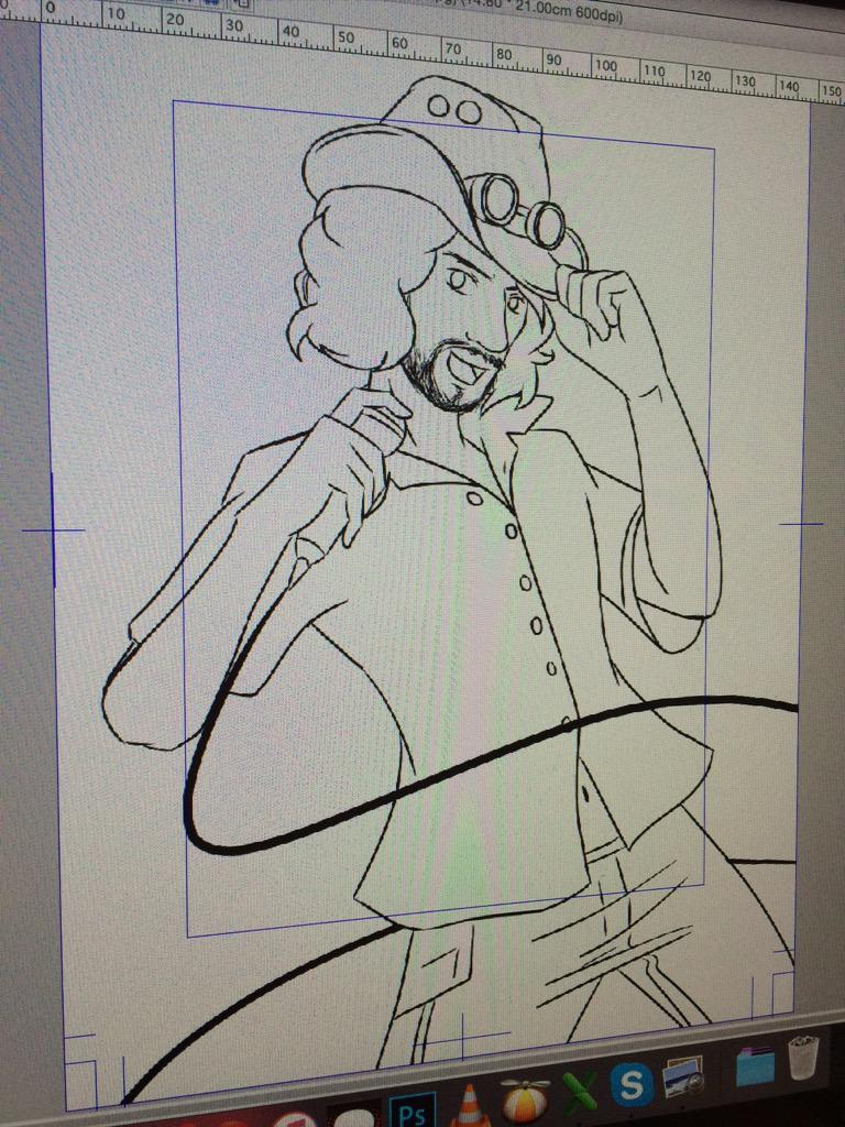 AtelierAngelMJ's tweet photo. Et voilà le dessin commencé hier sur le live : M. Yéyé pour Dodo! http://t.co/zPI69aIKrc
