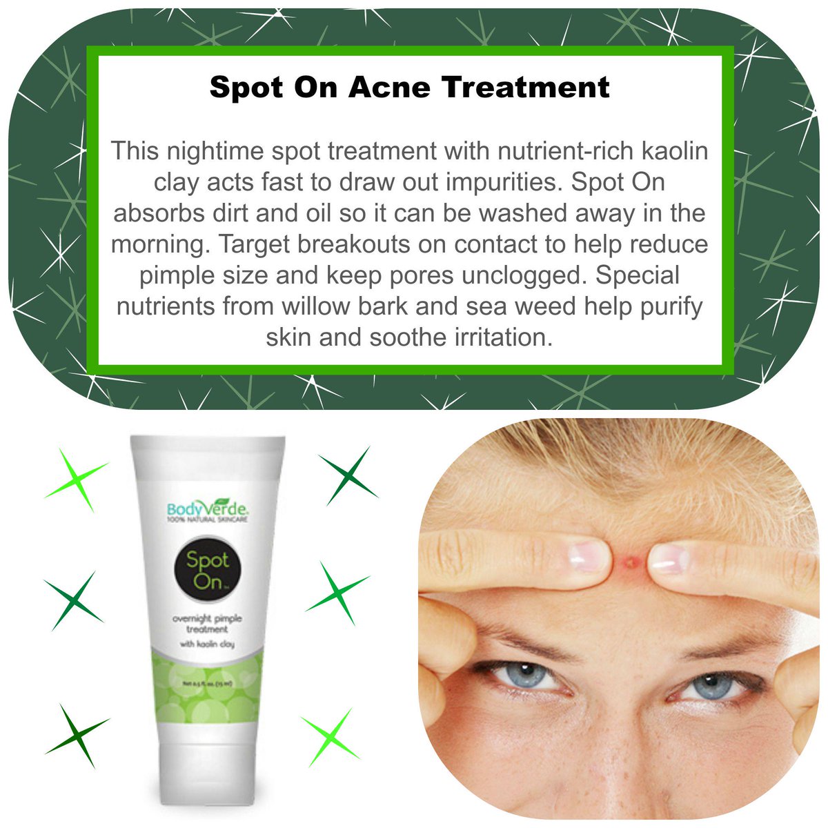BodyVerde's tweet image. Are you ready to get rid of acne overnight? Spot On  Pick up some today in our Amazon Store:
amazon.com/gp/product/B00…