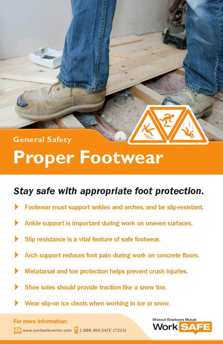 What you wear at work matters, from head to toe. Safe shoes. #SlipNotSunday tinyurl.com/nc6kuyl