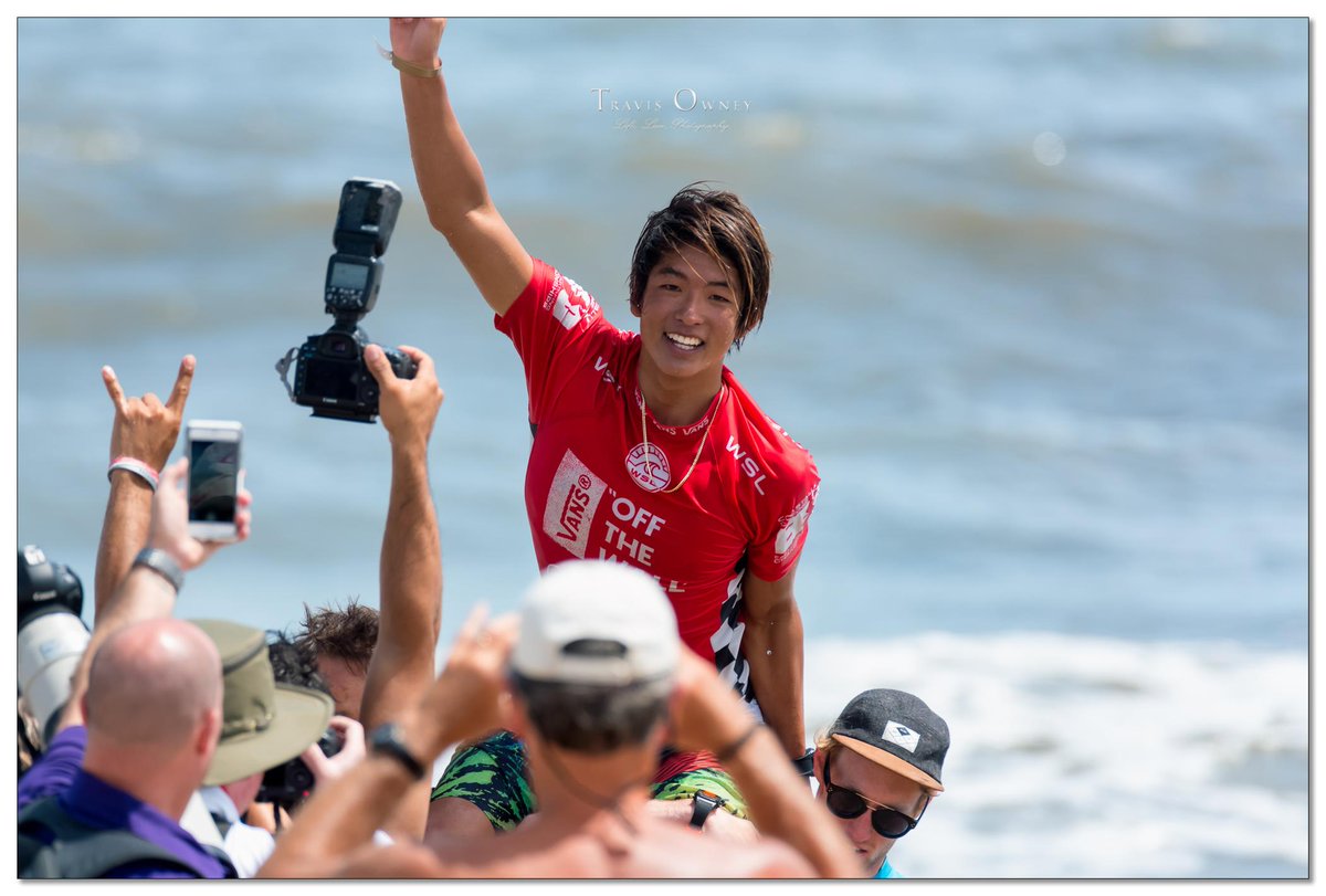 TravisOwney's tweet image. Congratulations to @KanoaIgarashi for winning the @ECSCsurf #VANS Pro! @ECSC360 @WSL_QS @Quiksilver