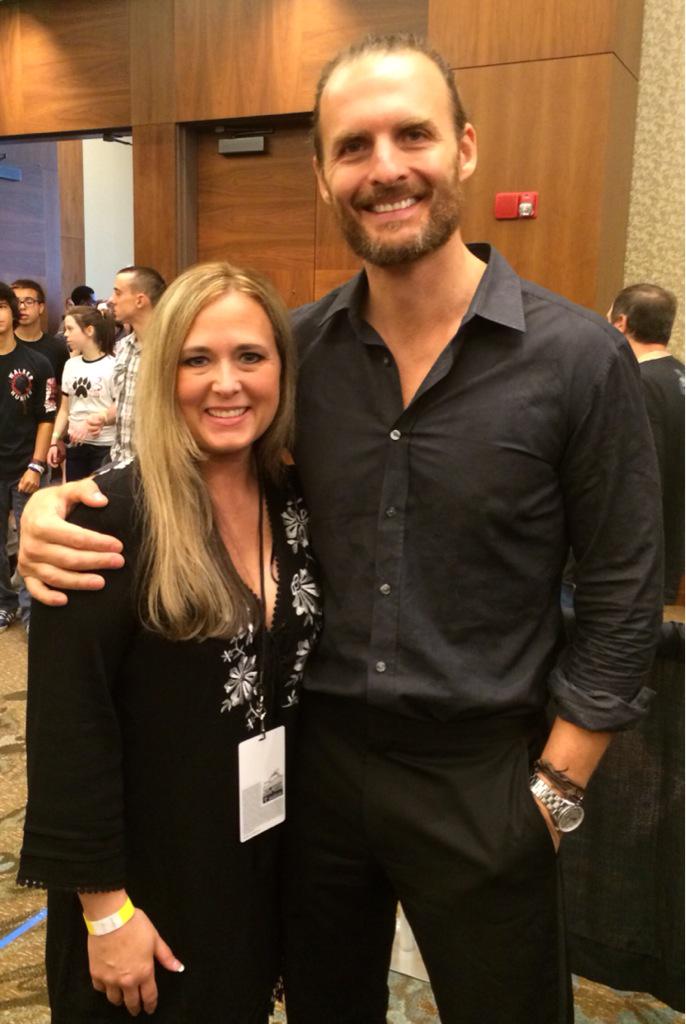 TheNiktionary's tweet photo. One of the nicest guys at #WSCBoston, @GregBryk. (Don't worry, I'll keep Chels safe.) #gotbitten http://t.co/08fSK3nC1K