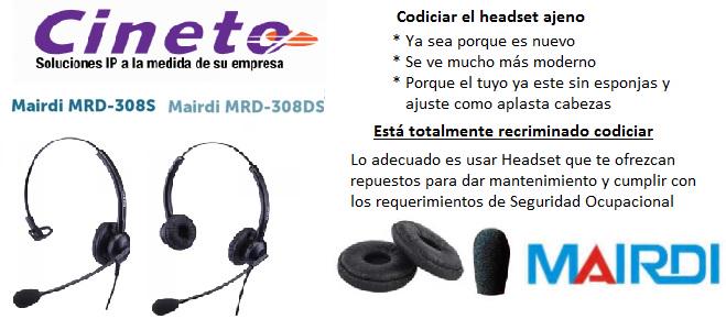 CinetoTelecom's tweet photo. #Headset profesionales #Mairdi, comercializados por #CinetoTelecom para el Ecuador. http://t.co/tpG69fgmQu