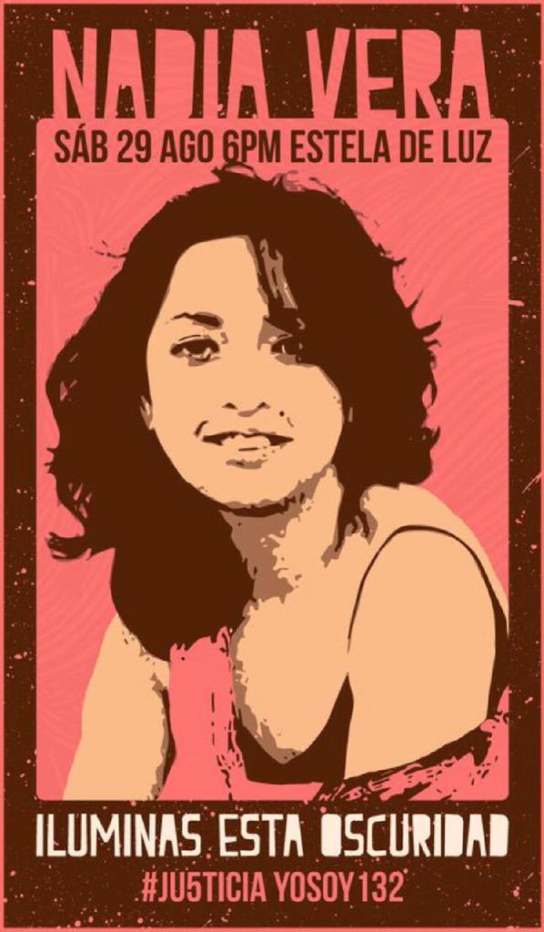 Migracion132's tweet photo. Desde entonces,ardemos juntxs y,desde ahora, Nadia ilumina nuestra oscuridad. Nos vemos el sábado #ju5ticia #YoSoy132 http://t.co/zWRD5g7br5
