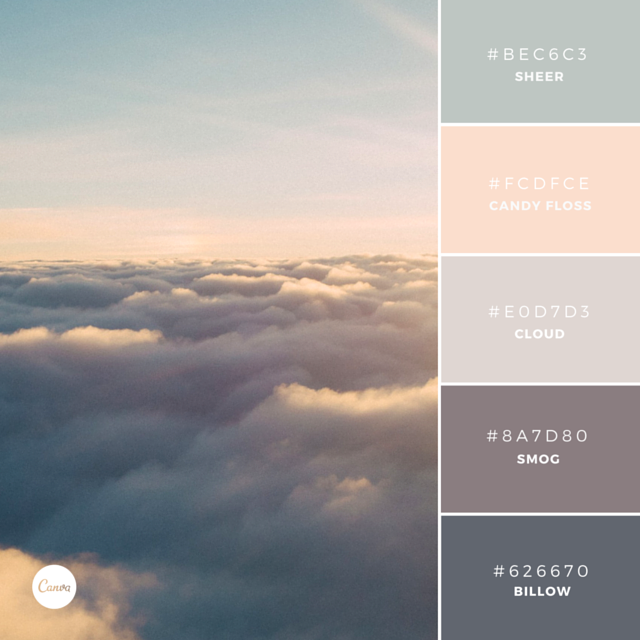 canva's tweet photo. Color Combination: Vanilla Skies. Try this soothing palette in your next design! http://t.co/s39MO0Y0ps