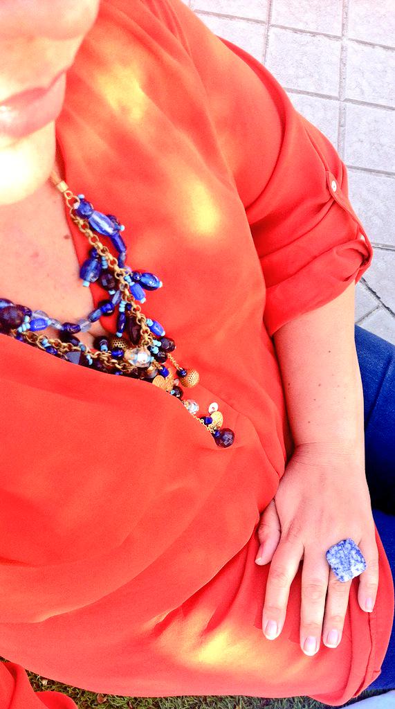 marlissen's tweet photo. MaxiAnillo de sodolita y collar de cuero trenzado, cristales y dorados. #handmade #jewelrytrends #fashioncomplement http://t.co/9D2lUzW1pL