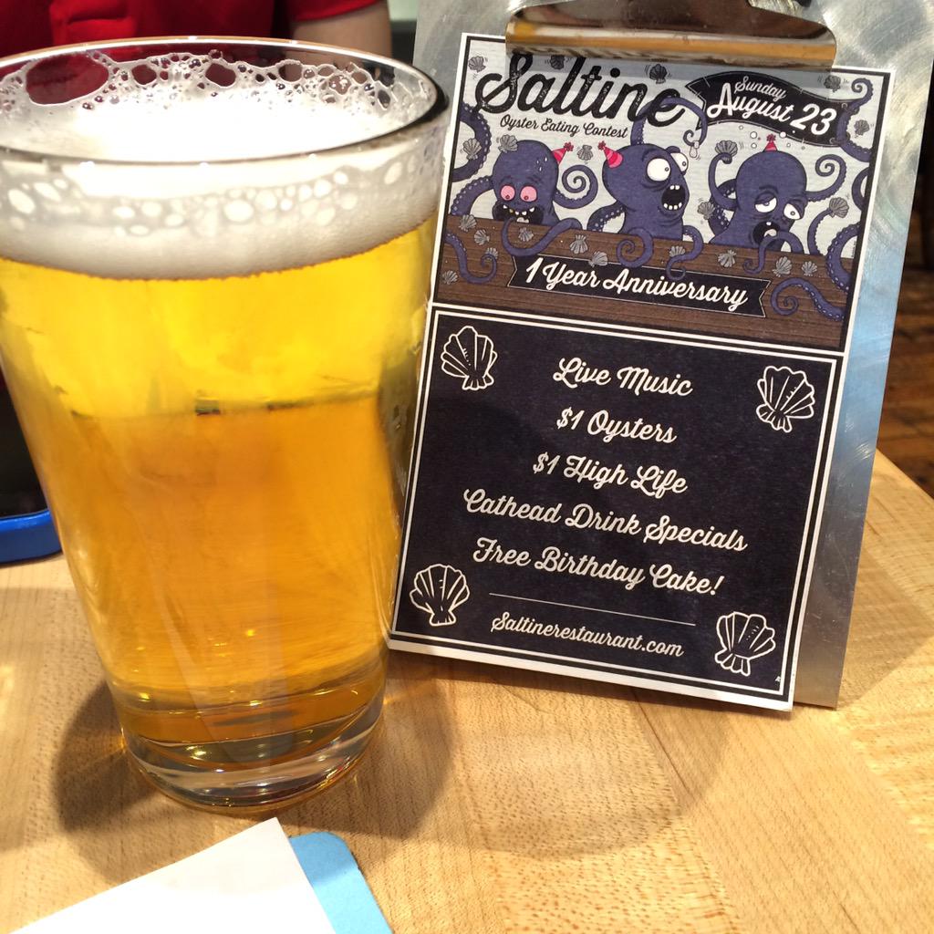YelpJackson's tweet image. Stop by @SaltineOysters today and celebrate their first birthday!