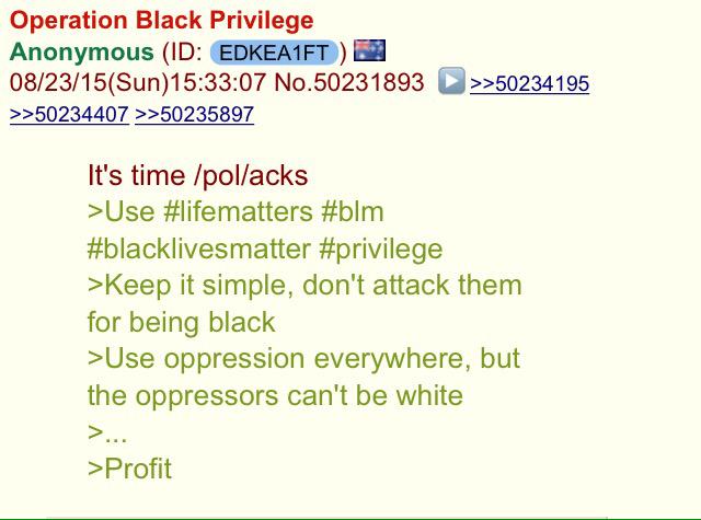 the4chanupdate's tweet photo. 4chan users are planning an attack on #BlackLivesMatter . http://t.co/gdJBCo8KB9