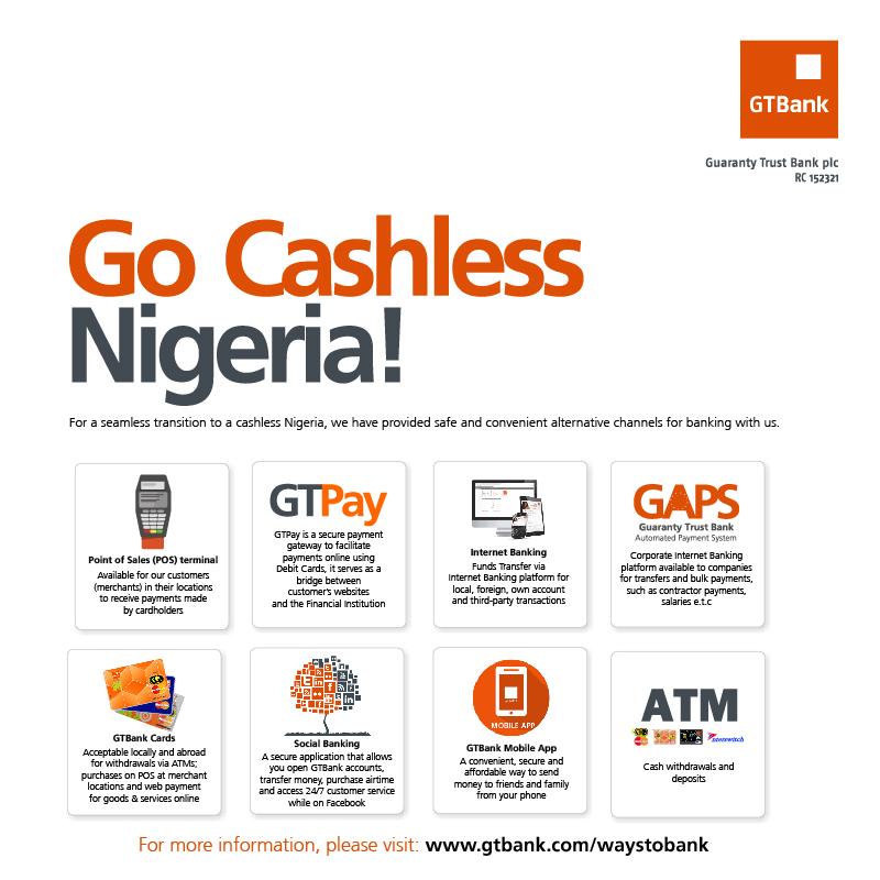 gtbank's tweet photo. Go cashless Nigeria, with GTBanks' numerous #AlternativeChannels For more information visit http://t.co/Y92Z7r71LJ http://t.co/Yk1STOtNM9
