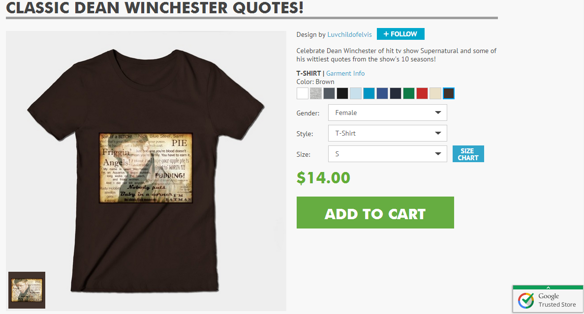 luvchildofelvis's tweet photo. New tee design for my #DeanGirls  :)
#SPN #DeanQuotes #Supernatural 
http://t.co/3V0sMn9ujI http://t.co/WoUTzqNJaZ