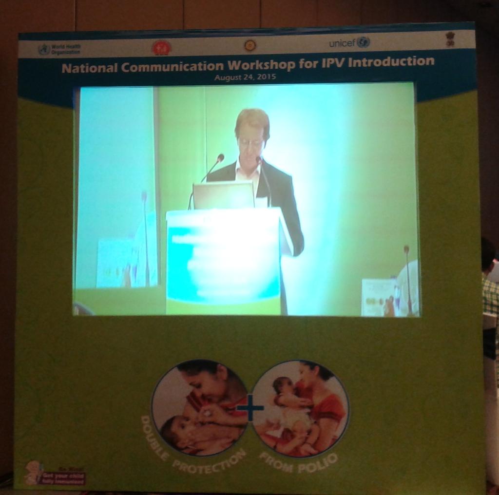 Louis Georges Arsenault,#UNICEF India Representative speaking at National Communication Workshop #IPV introduction