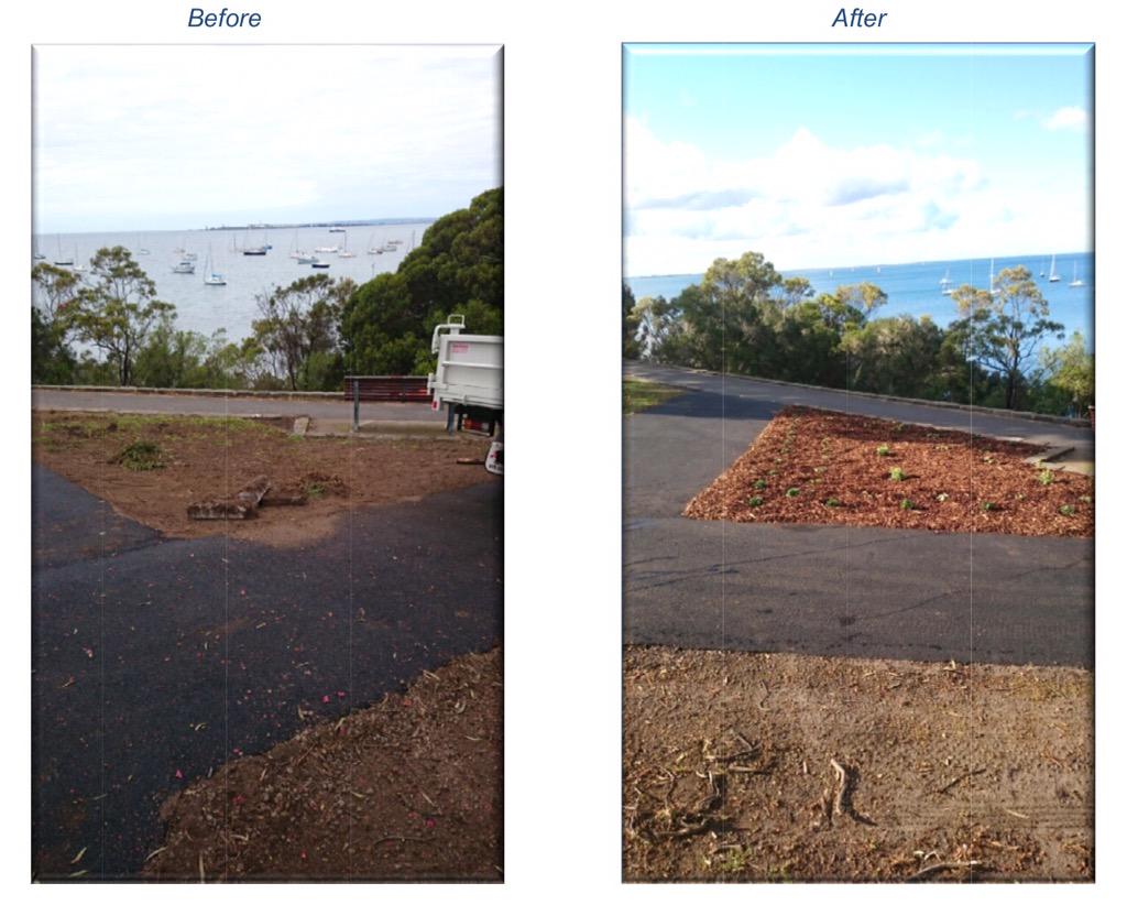 Some before and after photos of the recent landscaping works at #SparrowPark in #GeelongWest as well as #WesternBeach