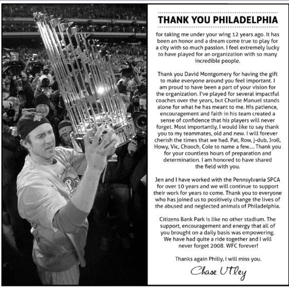 Phillies honor Chase Utley's retirement at Citizens Bank Park