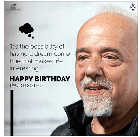 Happy bday Paulo Coelho, universal peace is our dream  