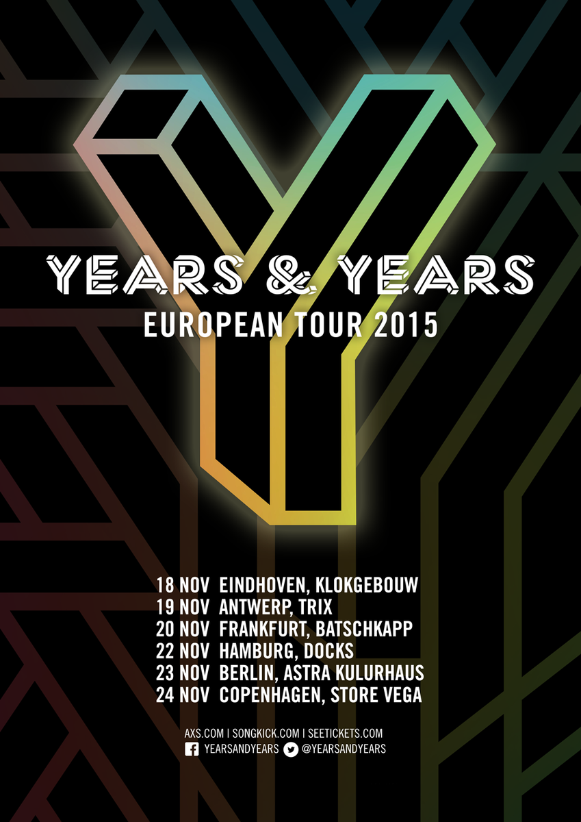 yearsandyears's tweet image. EUROPE WE ARE COMING TO PLAY SOME GIGS IN YOU tix on sale Wed 9am GMT come and see uss