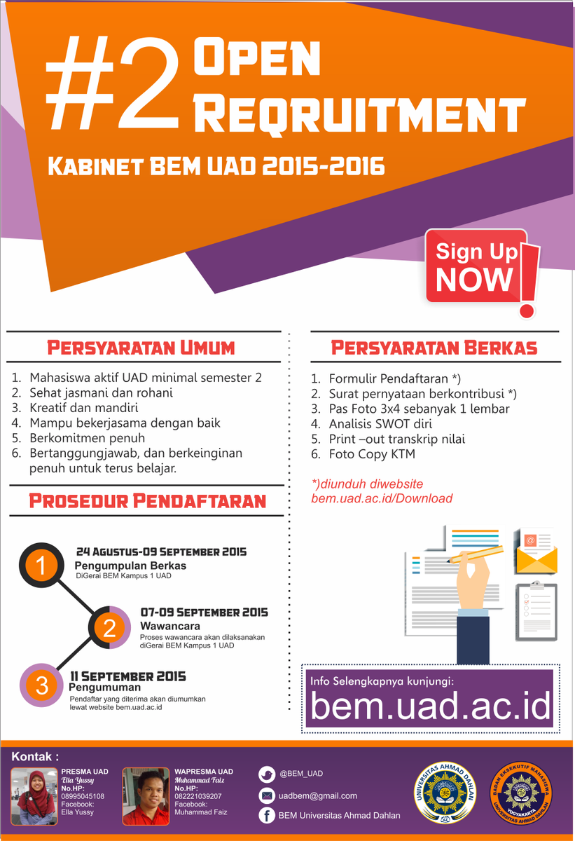 LET'S JOIN! Open Recruitment BEM UAD Jilid 2. <a href="/dpmfsbkuad/">DPM FSBK UAD</a> @TariUAD <a href="/UADTKD/">UKM-Taekwondo UAD</a> <a href="/ukmbasketUAD/">dahlan muda</a> <a href="/mabesmusikuad/">UKM Seni Musik UAD</a> <a href="/ukmvoliuad/">ukmvoliuad</a>