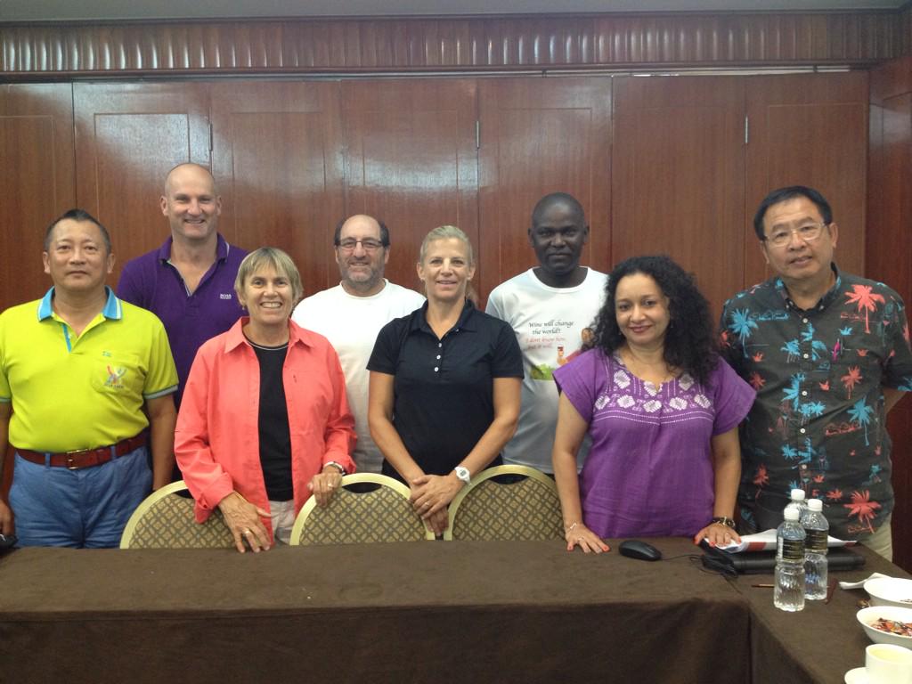 Long day mtg with WASM board. Global sport opps abound! Engage and unite!