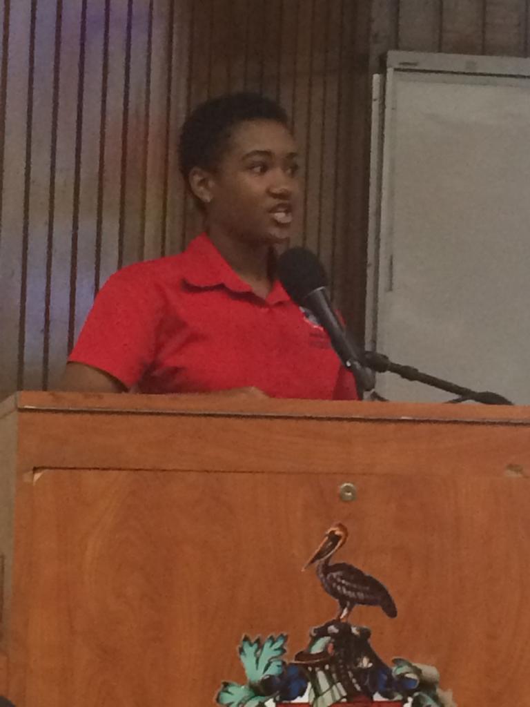 UWIMona_HumEdu's tweet photo. Faculty Rep. @_JamilaPinto addressing the new students. #WelcomeToTheHumanities #WelcomeToUWI http://t.co/SBSxTUEQXI