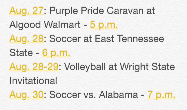 TTUGoldenEagles's tweet photo. Check out what's happening this week!! @TTUSoccer @TNTechVball #SoarWithUs #techyeah http://t.co/udWvkAYkR4