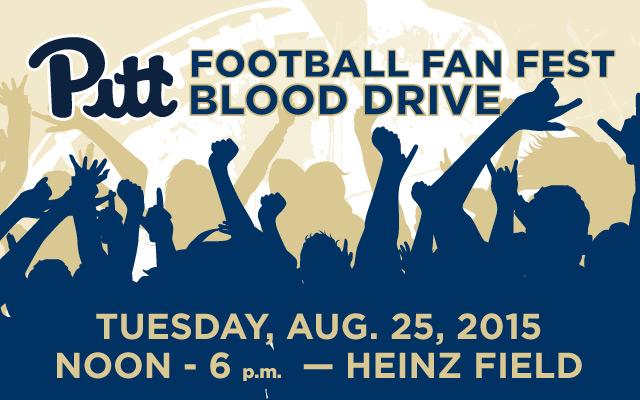 Donate at the <a href="/GoPittFootball/">Pitt Football</a> Fan Fest Blood Drive on 8/25 at Heinz Field! buff.ly/1EAPwZS <a href="/PittAthletics/">Pitt Athletics</a>