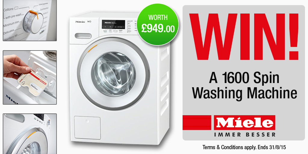 HughesDirect's tweet photo. Competition time! WIN yourself a @Miele_GB 1600 Spin Washing Machine! Simply follow us @HughesDirect and RT to enter. http://t.co/HGwjCOBjMZ