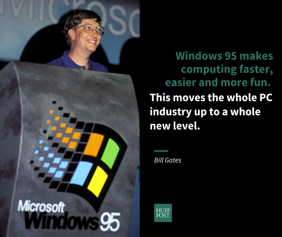 HuffPostTech's tweet photo. Windows 95, one of Microsoft's most iconic products, was launched on August 24, 1995. http://t.co/1PmrRdWwWT