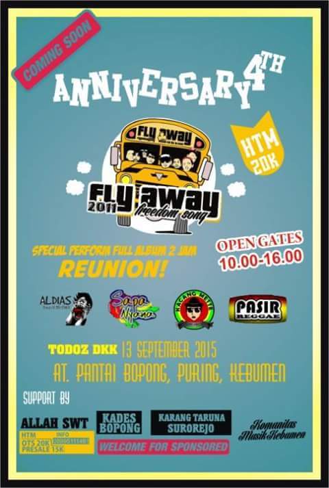 JogjaUpdate's tweet photo. #jogja @MantemanKebumen 13/9/15 Anniv 4th @FlyAwayFS di Pantai Bopong, Puring, #Kebumen Jateng http://t.co/J4WBN07vJK