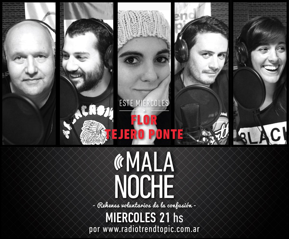 Mirá quien está este miércoles en @MalaMalanoche .Yo que vos ya organizo para escucharla.Programa número 26 <a href="/FlopiTP/">Flor Tejero Ponte ⭐️⭐️⭐️</a>