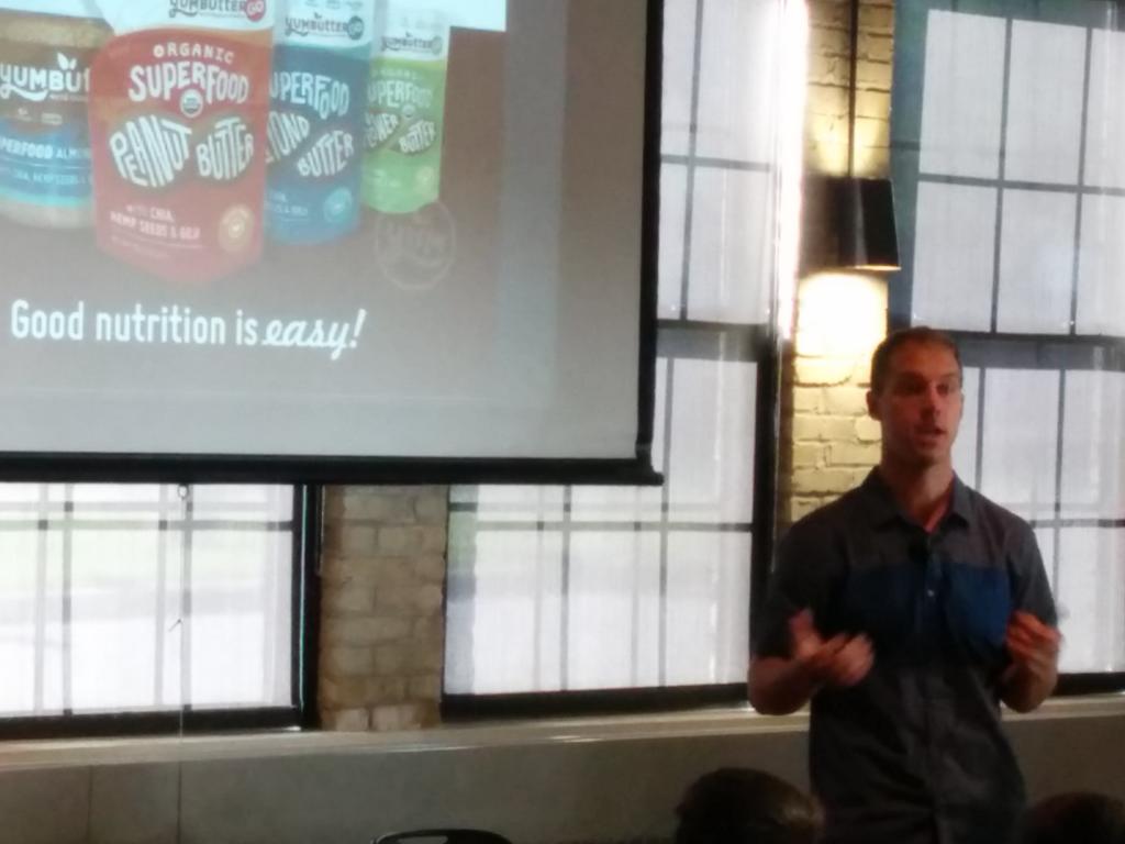 EdibleStartup's tweet photo. Adrian Reif of @yumbutter starting things off with a talk about @kickstarter at http://t.co/aXA2hMR2G2 http://t.co/OwMBP8wzTv