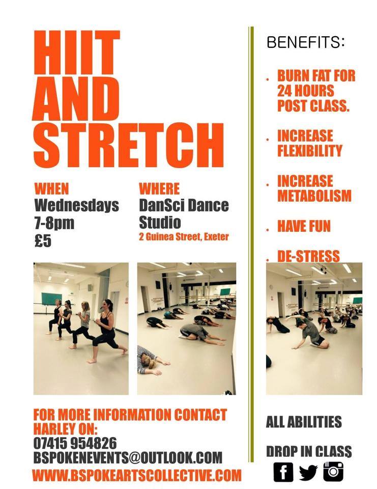 BspokeAC's tweet photo. It's just two weeks until our #contemporary class!!

HIIT &amp; Stretch will continue on Wednesday evenings @ 7pm! http://t.co/X0Pv1ZiBQv