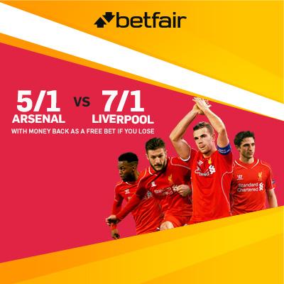 BetFreeDirect's tweet image. Arsenal 5/1 To Win or Liverpool 7/1 To Win with Betfair! bit.ly/1h8YNDf #MNF #ARSvLIV #ARS #LFC