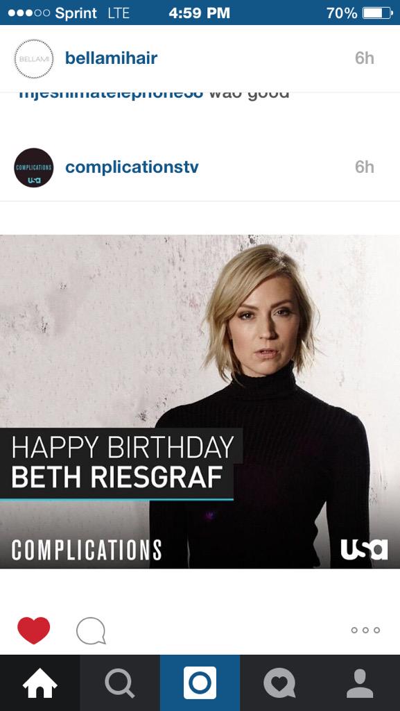  Happy Birthday Beth Riesgraf I hope you have a awesome & fun not complicated day lol            