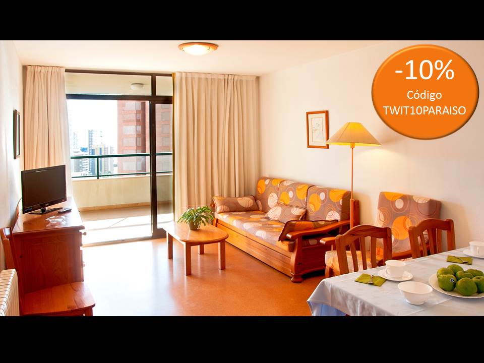 ¡¡¡OFERTA FIN DE VERANO!!! Código de promoción TWIT10PARAISO. +INFO reservas@benidormparaiso.com y en el 966281556.